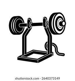 Cable Biceps Curl Station Machine Silhouette Vector Art Illustration