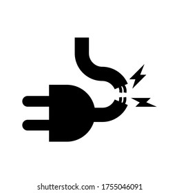 Cable Break  icon or logo isolated sign symbol vector illustration - high quality black style vector icons
