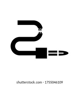 Cable Break  icon or logo isolated sign symbol vector illustration - high quality black style vector icons
