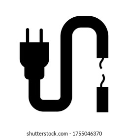 Cable Break  icon or logo isolated sign symbol vector illustration - high quality black style vector icons
