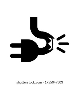 Icono de salto de cable o logotipo símbolo de signo aislado ilustración vectorial - iconos vectoriales de estilo negro de alta calidad
