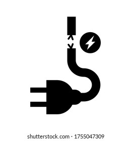 Cable Break  icon or logo isolated sign symbol vector illustration - high quality black style vector icons
