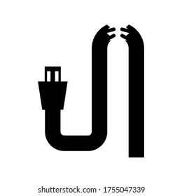 Icono de salto de cable o logotipo símbolo de signo aislado ilustración vectorial - iconos vectoriales de estilo negro de alta calidad
