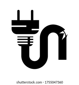 Cable Break  icon or logo isolated sign symbol vector illustration - high quality black style vector icons
