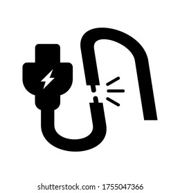 Cable Break  icon or logo isolated sign symbol vector illustration - high quality black style vector icons
