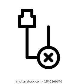 Symbol für Kabelbruch oder Logo einzeln auf Zeichen, Vektorgrafik - hochwertige Vektorsymbole mit schwarzem Hintergrund
