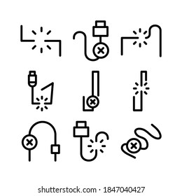 cable break icon or logo isolated sign symbol vector illustration - Collection of high quality black style vector icons
