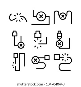 cable break icon or logo isolated sign symbol vector illustration - Collection of high quality black style vector icons
