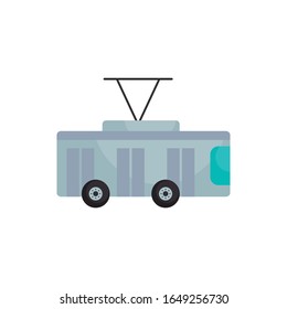 Icono de estilo plano del vehículo de cable, viaje de transporte rápido velocidad del motor urbano y tema de conducción Ilustración del vector