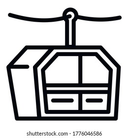 Cable cabin icon. Outline cable cabin vector icon for web design isolated on white background