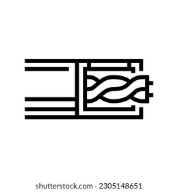 cable canal hardware furniture fitting line icon vector. cable canal hardware furniture fitting sign. isolated contour symbol black illustration