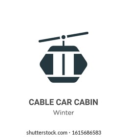 Cable car cabin glyph icon vector on white background. Flat vector cable car cabin icon symbol sign from modern winter collection for mobile concept and web apps design.