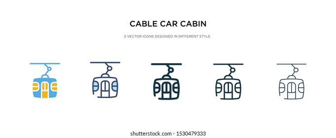 cable car cabin icon in different style vector illustration. two colored and black cable car cabin vector icons designed in filled, outline, line and stroke style can be used for web, mobile, ui