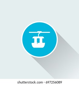 Cable car cabin icon with long shadow