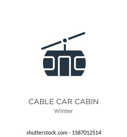 Cable car cabin icon vector. Trendy flat cable car cabin icon from winter collection isolated on white background. Vector illustration can be used for web and mobile graphic design, logo, eps10