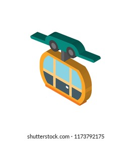 Cable car cabin isometric left top view 3D icon