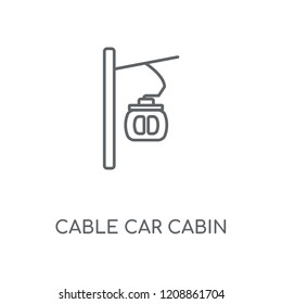 Cable car cabin linear icon. Cable car cabin concept stroke symbol design. Thin graphic elements vector illustration, outline pattern on a white background, eps 10.