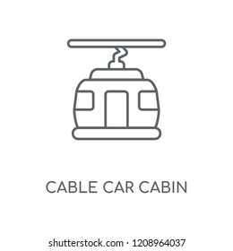 Cable car cabin linear icon. Cable car cabin concept stroke symbol design. Thin graphic elements vector illustration, outline pattern on a white background, eps 10.