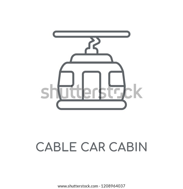 Cable car cabin linear\
icon. Cable car cabin concept stroke symbol design. Thin graphic\
elements vector illustration, outline pattern on a white\
background, eps 10.