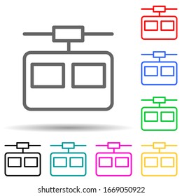 cable car cabin multi color style icon. Simple thin line, outline vector of web icons for ui and ux, website or mobile application