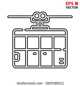 Cable Car Cabin vector design with editable stroke. Vehicles and transport icon. Eps 10 vector illustration.