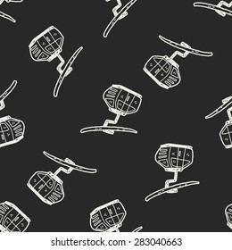 cable car doodle seamless pattern background