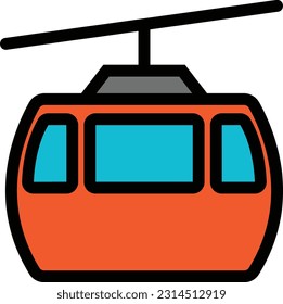 Cable Car fill icon. Adventure icon set. Vector illustration isolated on white background.