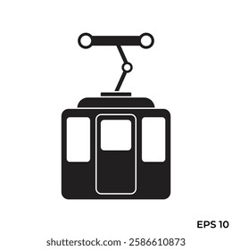 cable car flat icon vector