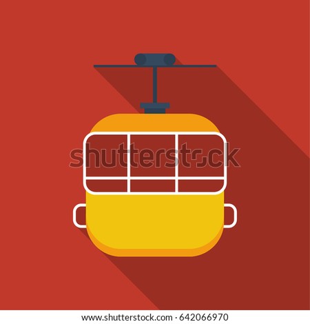 cable car flat icon. You can be used cable car icon for several purposes like: websites, UI, UX, print templates, promotional materials, info-graphics, web and mobile phone apps.