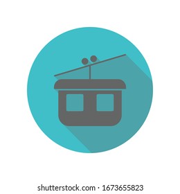 Cable, funicular largo icono de la sombra. Glifo simple, vector plano de los iconos de transporte para ui y ux, sitio web o aplicación móvil