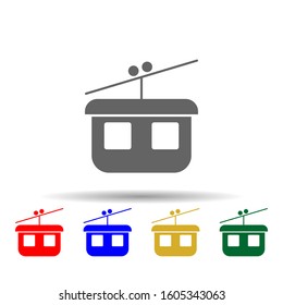 cable car, funicular multi color style icon. Simple glyph, flat vector of transport icons for ui and ux, website or mobile application