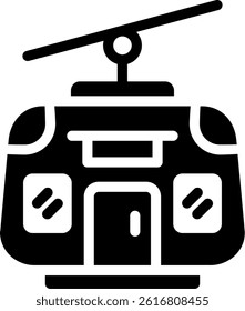 Cable Car Glyph Vector Icon Design
