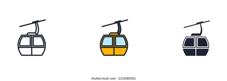 Cable car gondola icon symbol template for graphic and web design collection logo vector illustration