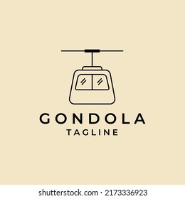 Cable car gondola line art simple icon vector design illustration