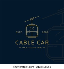 cable car or gondola logo line art simple minimalist vector illustration template icon graphic design. transportation business travel for vacation at mountain