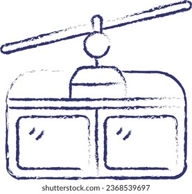 Cable Car hand drawn vector illustration