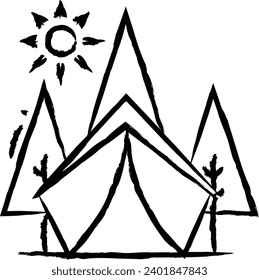 Cable car hand drawn vector illustration