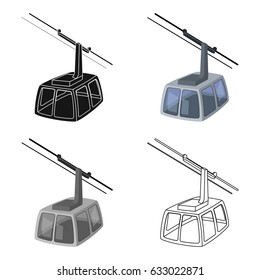 Cable car icon in cartoon style vector symbol stock illustration.