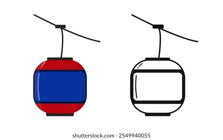 Cable Car Icon Design illustration. Cable car icon isolated on clean background. Travel Symbol isolated  on White background EPS 10 File