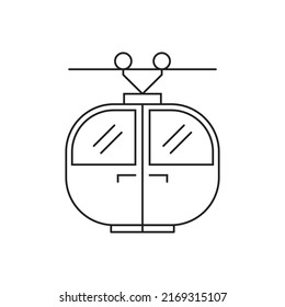 Diseño de iconos de los teleféricos aislados en fondo blanco