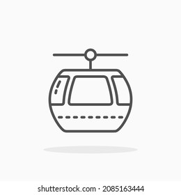 Cable Car Symbol. Bearbeitbarer Stroke und Pixel perfekt. Rahmenstil. Vektorgrafik. Genießen Sie dieses Symbol für Ihr Projekt.