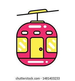 Cable car icon. Flat design vector.