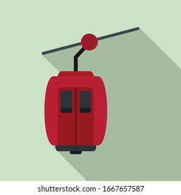 Cable car icon. Flat illustration of cable car vector icon for web design