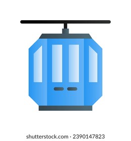 Cable car icon with gradient fill style illustration vector design