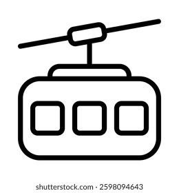Cable Car icon illustration in line style. Perfect for website mobile app presentation. Suitable for any user interface and user experience