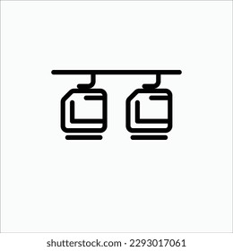 cable car icon, isolated icon in light background, perfect for website, blog, logo, graphic design, social media, UI, mobile app