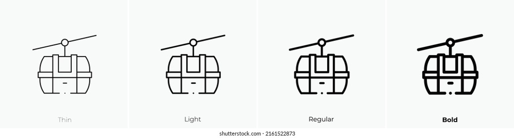 cable car icon. Linear style sign isolated on white background. Vector illustration.