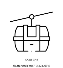 cable car icon. Linear style sign isolated on white background. Vector illustration