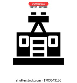 cable car icon or logo isolated sign symbol vector illustration - high quality black style vector icons
