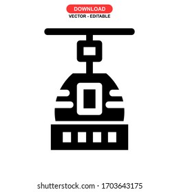 cable car icon or logo isolated sign symbol vector illustration - high quality black style vector icons
